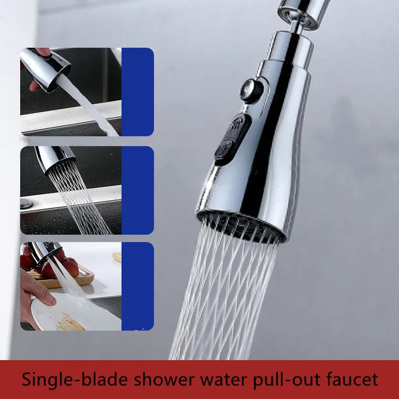 Universal pressurized kitchen faucet sprayer with 360 degree rotation in matte black