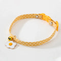 Adjustable cat collar with bell pendant and bow tie decoration for small pets in green, pink, yellow colours