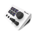 Black silicone numeric keypad with USB cable and mounting bracket on desk