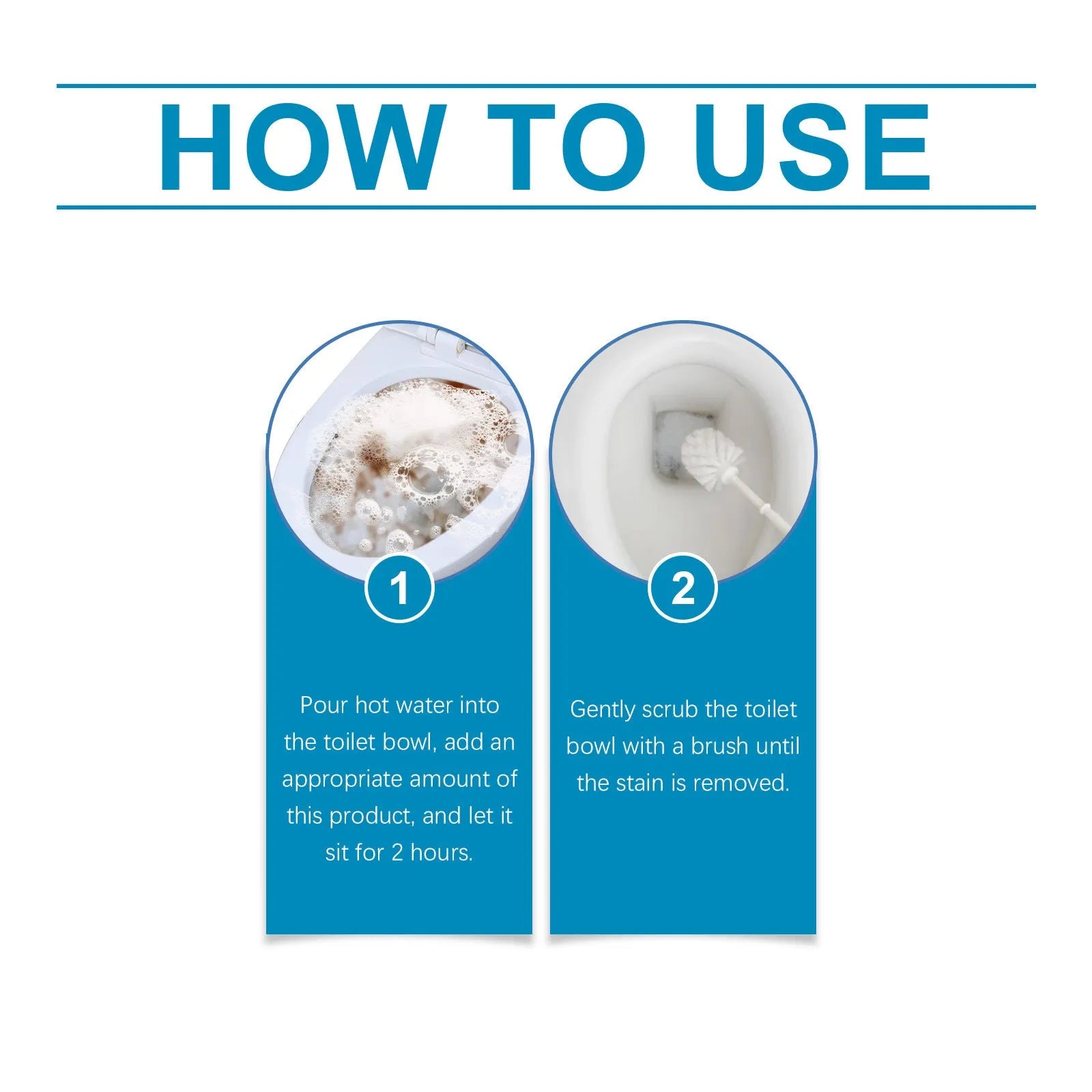 Box of toilet cleaning powder showing four 30g pouches, 120g total, for descaling and stain removal.