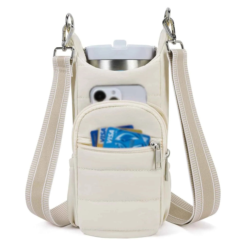 Cloth water bottle kettle bag for bicycles in black, pink, or beige colour