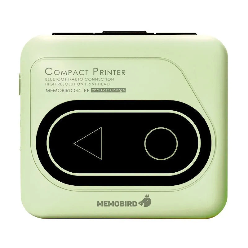 Compact Avocado Green Bluetooth mini thermal printer for mobile phone printing.