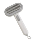 Large pet grooming comb with one-click knot untying function in light grey, green, and pink colours