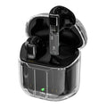 YX06 transparent wireless TWS headphones in black, white, orange, or green colours.