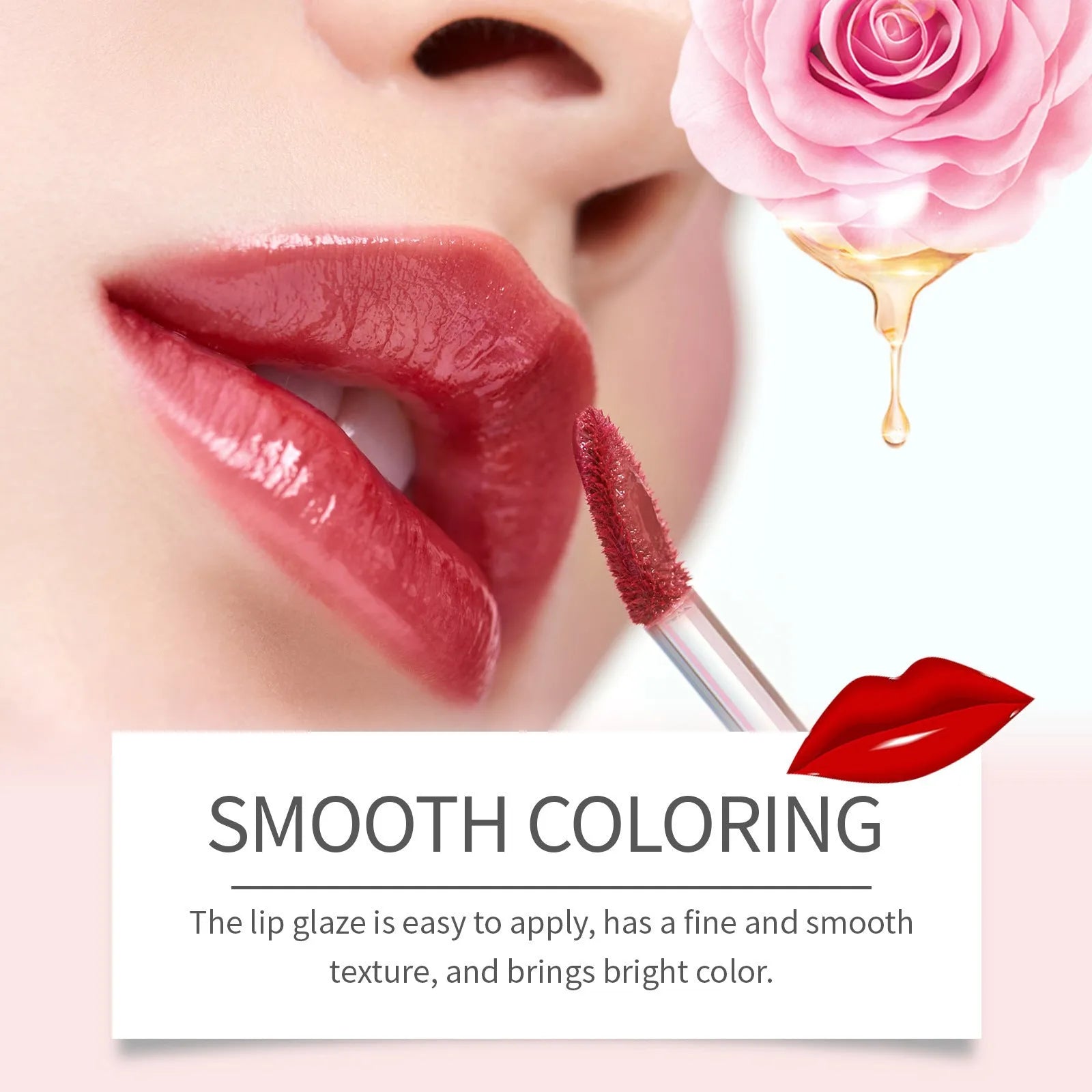 Double-headed lip liner and lacquer pen with three colour options