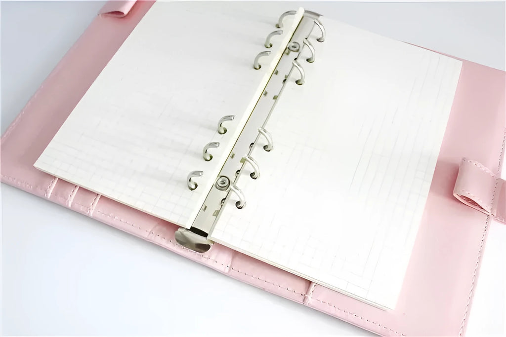 A5 6-hole loose-leaf refill with blank dot matrix horizontal line and square grid layouts on Daolin paper