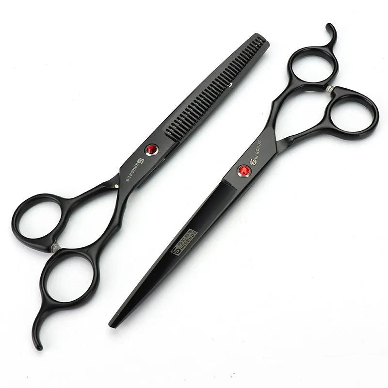 Poodle grooming scissors 440C steel 19cm length black handle