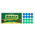 Cockroach bait paste kit showing sixteen bait stations and adhesive pads for household pest control.
