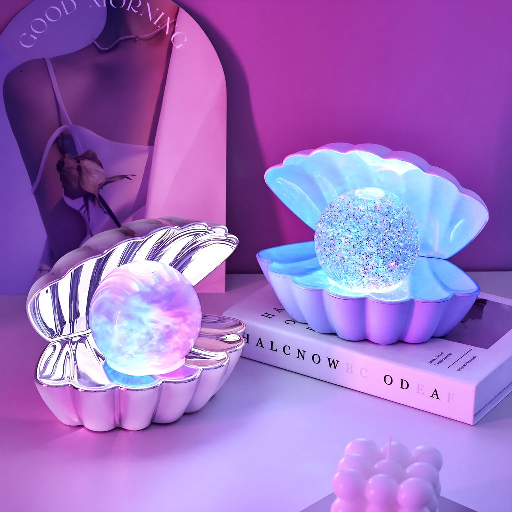Shell-shaped neon decorative night lamp with battery power