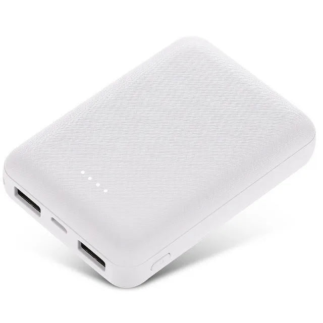Large capacity ultra-thin power bank 10000mAh with multi-U ports in Black, 90x63x22mm plastic shell