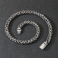 Men's antique silver keel chain necklace with geometric shape and large chain links