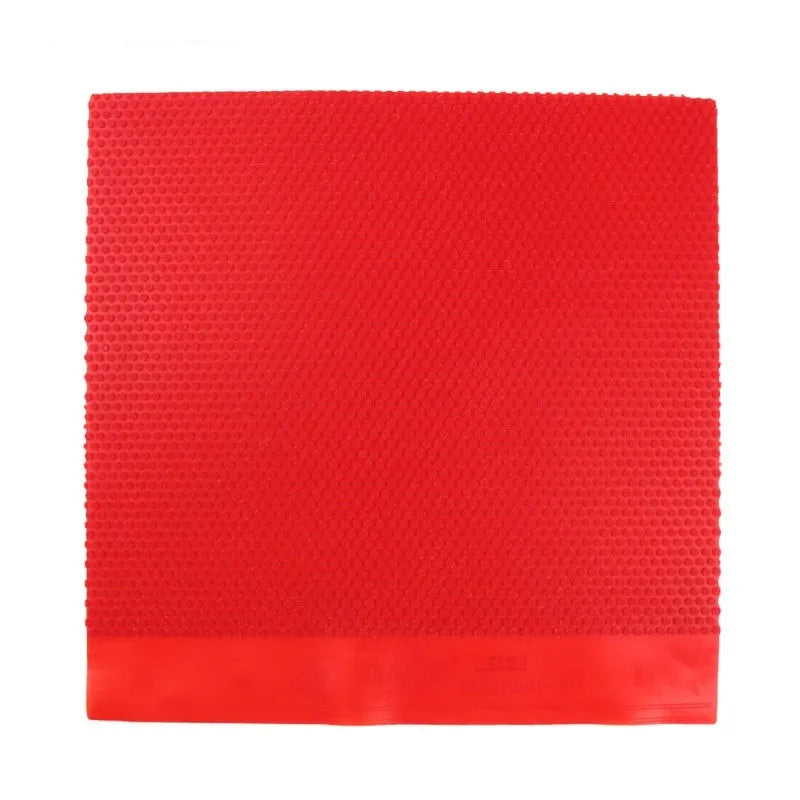 Single sheet of black table tennis rubber with small particle textured surface