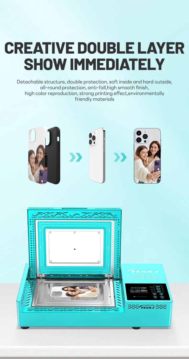 Phone case heat transfer printing machine with metal construction for custom mobile cover decoration