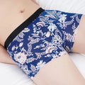 Men's plus size personalised boxers in ice silk fabric showing mid waist design and colour options.