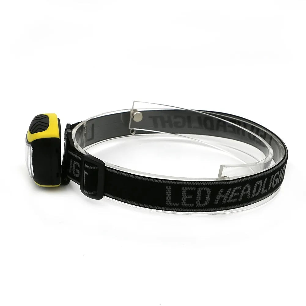 Three-speed yellow plastic COB headlamp for outdoor night riding and work lighting
