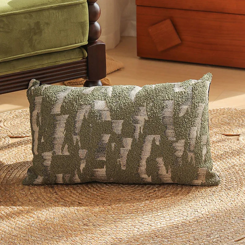 Square Jacquard floral cushion cover in a choice of colours, showing textured plants and flowers pattern.