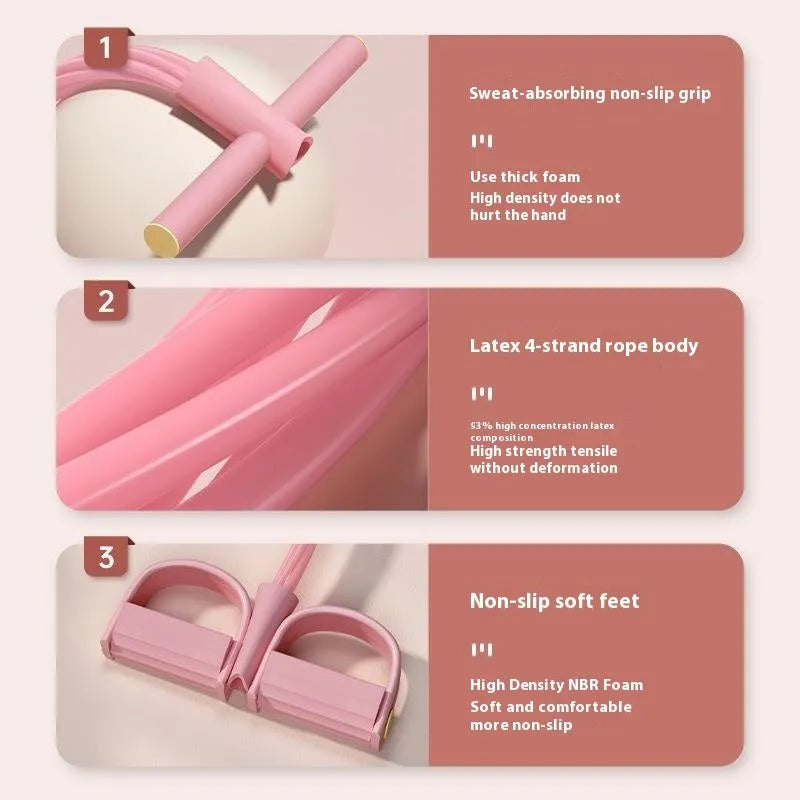 Adjustable TPR fitness puller device for waist slimming and arm toning exercises in four colour options.