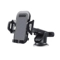 Black universal car phone holder for windscreen or dashboard, compatible with 4 to 7 inch phones.