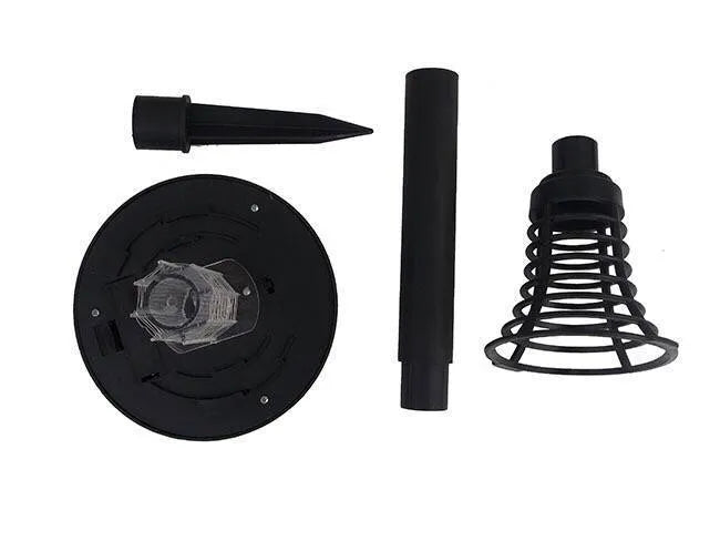 Black solar mosquito lawn lamp with 14cm head and 42cm height on grass