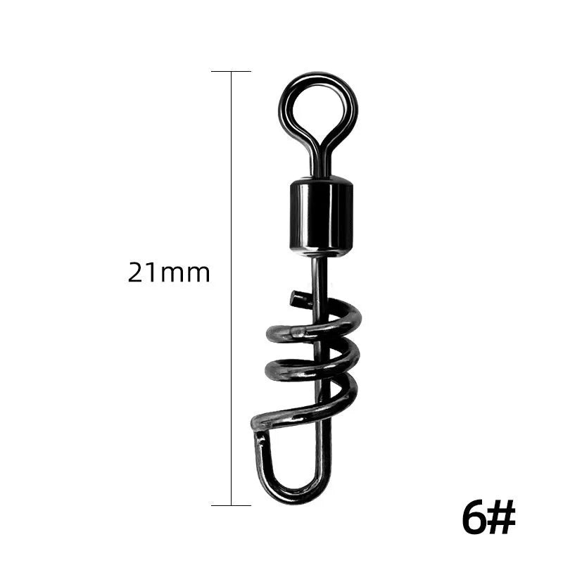 Stainless steel 8-shaped fishing swivel connector in seven sizes from 10# to 3/0