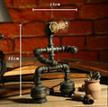 Green bronze industrial desk lamp with iron pipe vintage design for bedside or desk