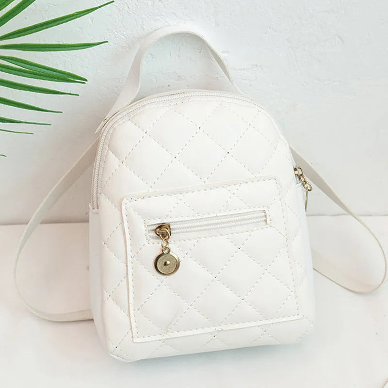 Girls' hardback embroidered Korean style bookbag in vertical square shape with soft handle
