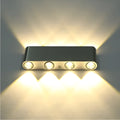8W LED modern aluminium wall lamp in black finish, 180x60x30mm, for corridor or TV background lighting