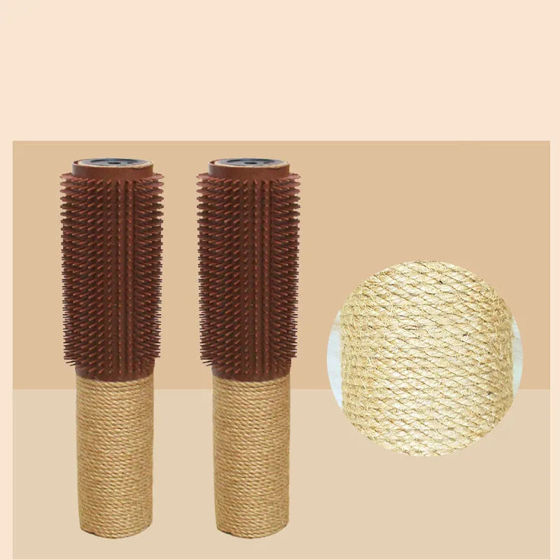 Brown sisal cat scratching post measuring 30cm tall with four scratching surfaces