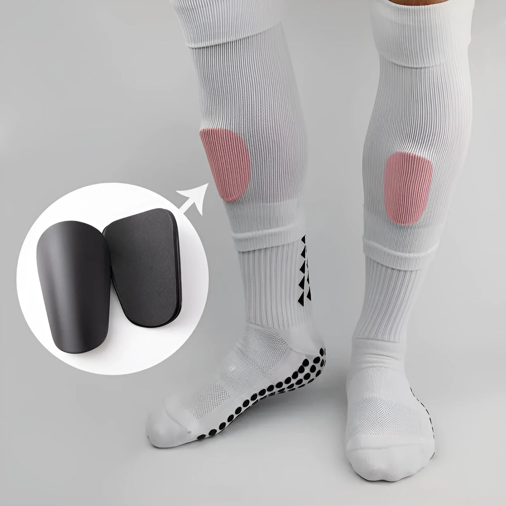 PU mini shin guards for sports protection in black, white, red, and blue colour options