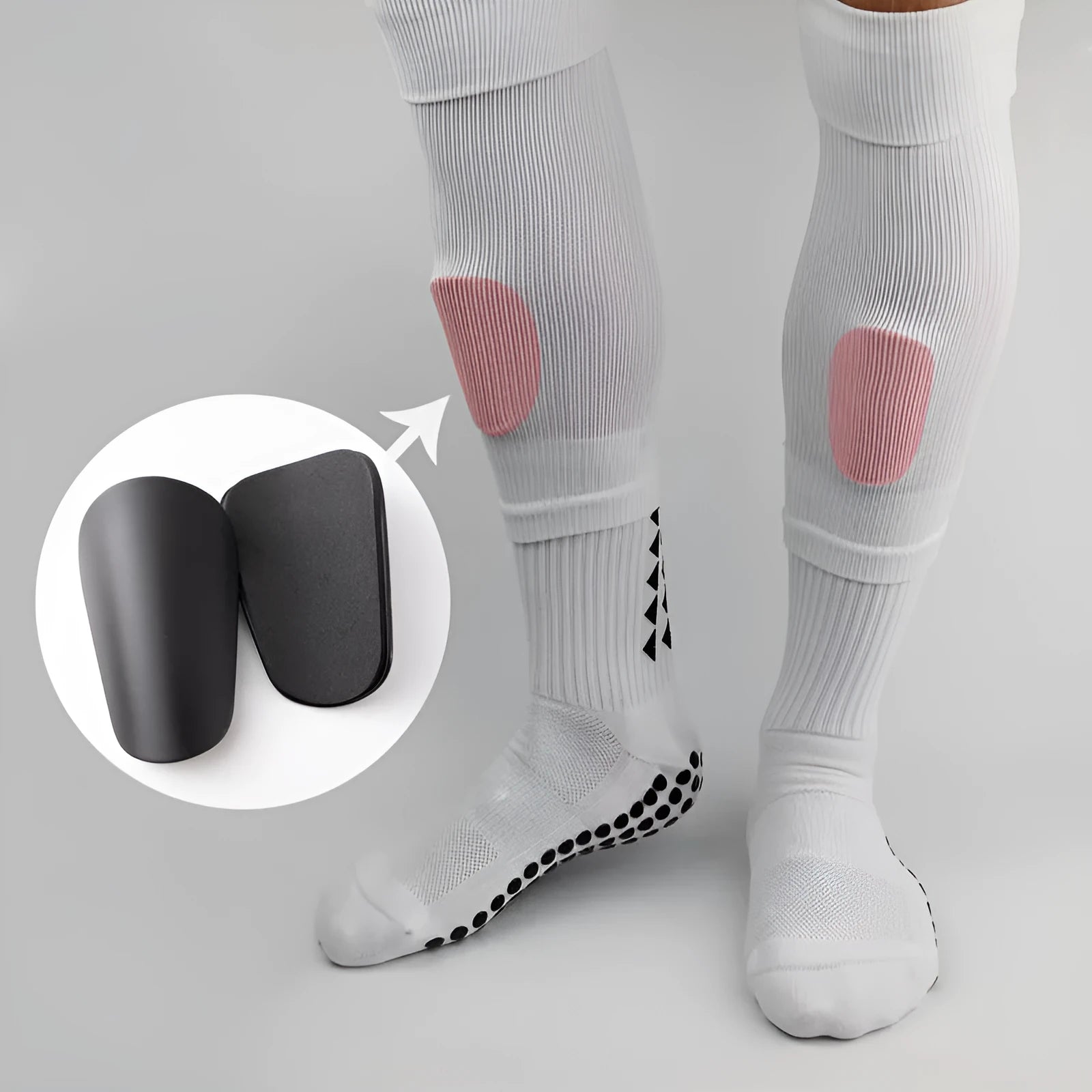 PU mini shin guards for sports protection in black, white, red, and blue colour options