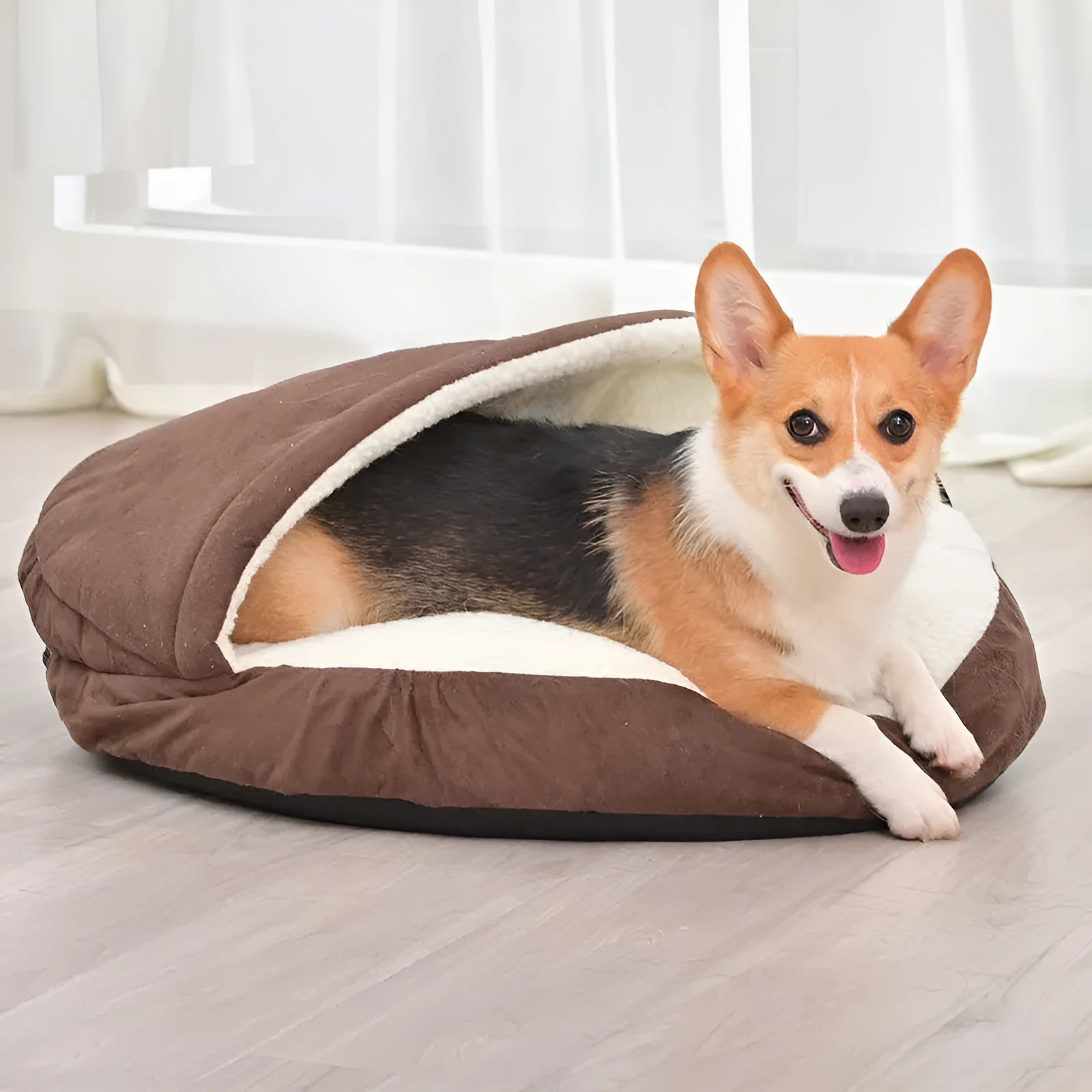 Brown and grey removable washable cloth dog kennel in S and M size options