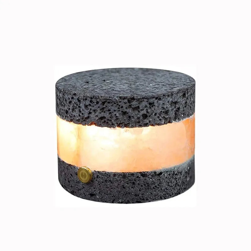 Small USB night lamp with volcanic rock top and warm light, modern simplicity style, 9cm x 7.5cm