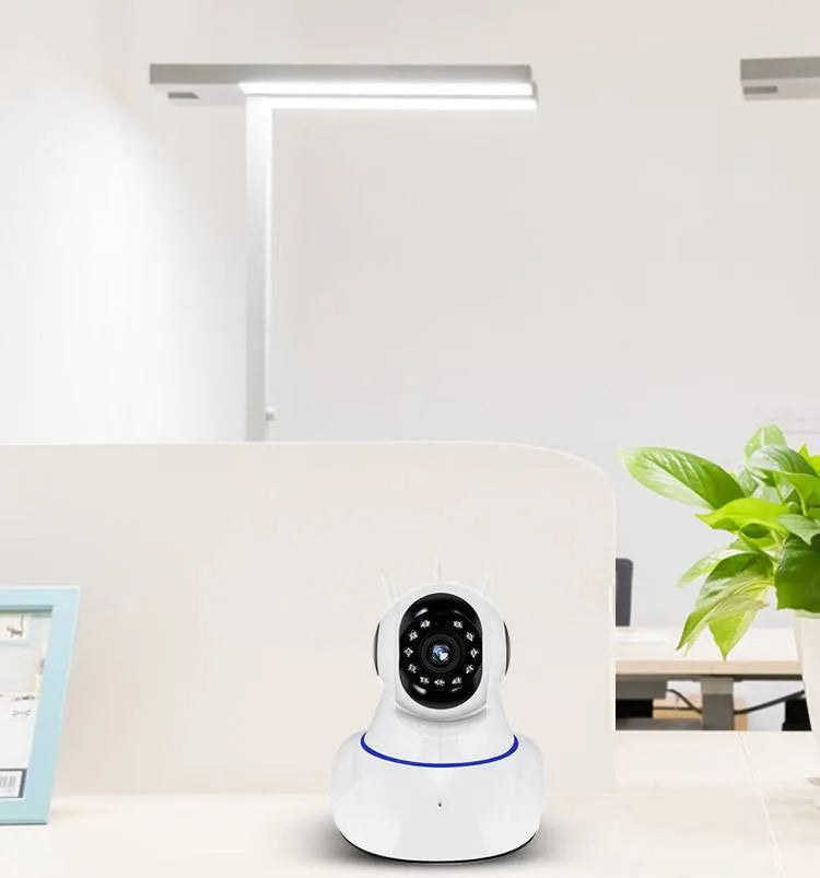 White dome wireless security camera with 1MP CMOS sensor and 3.6mm lens for indoor outdoor surveillance