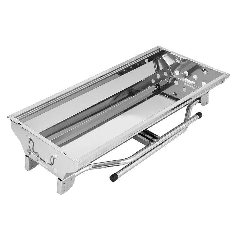Stainless steel portable barbecue oven with turnover design and multiple cooking grids
