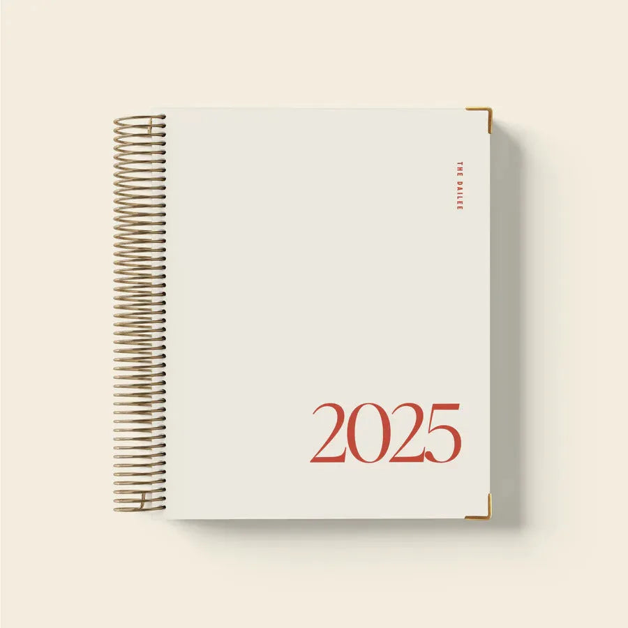 Cherry red daily schedule coil notebook with spiral binding and A5 paper size