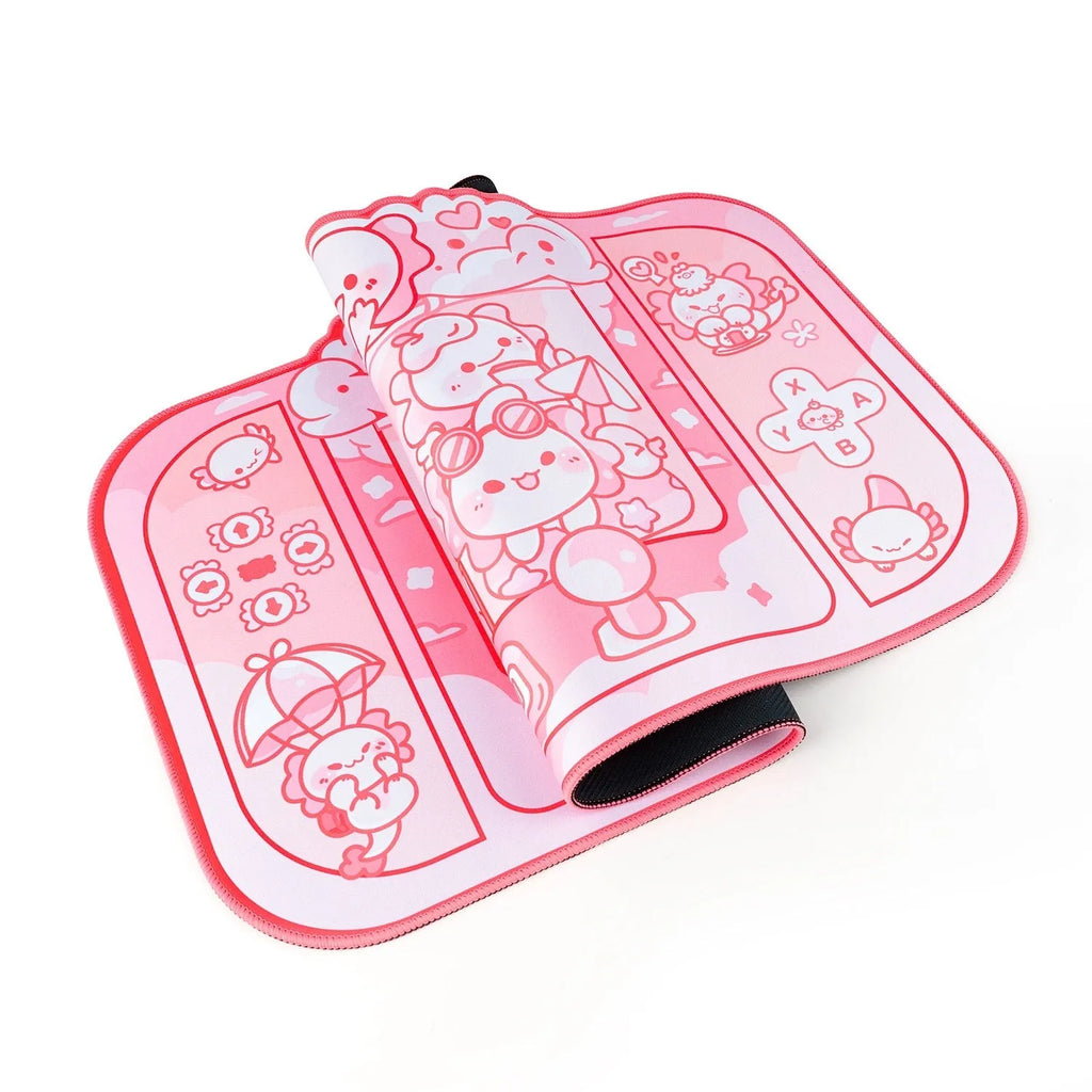 Hexagonal dragon crane machine design large mouse pad measuring 75cm by 40cm with wrist support
