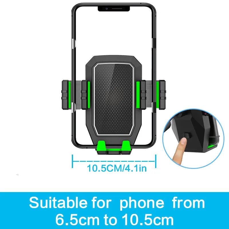 Grey and green car-mounted drink rack and mobile phone holder model A02.