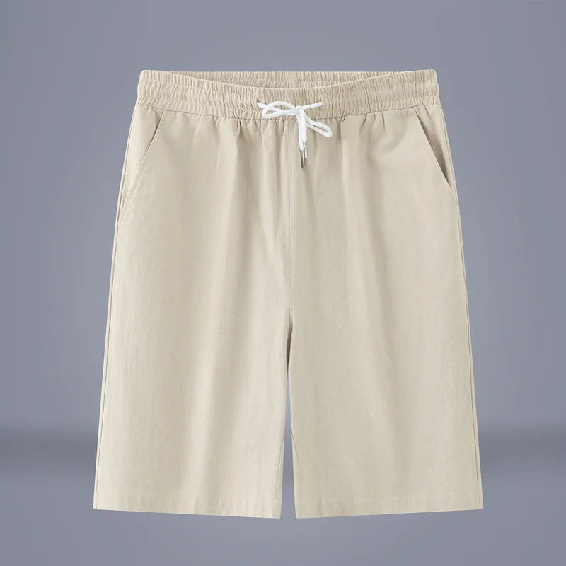Solid colour cotton linen cropped pants with drawstring mid waist in multiple colour options