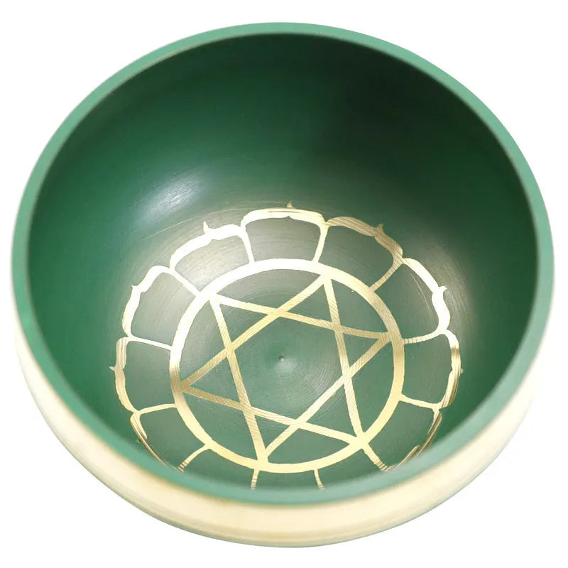 Handmade Himalayan singing bowl in seven colours, 7.8cm diameter percussion instrument for yoga and meditation