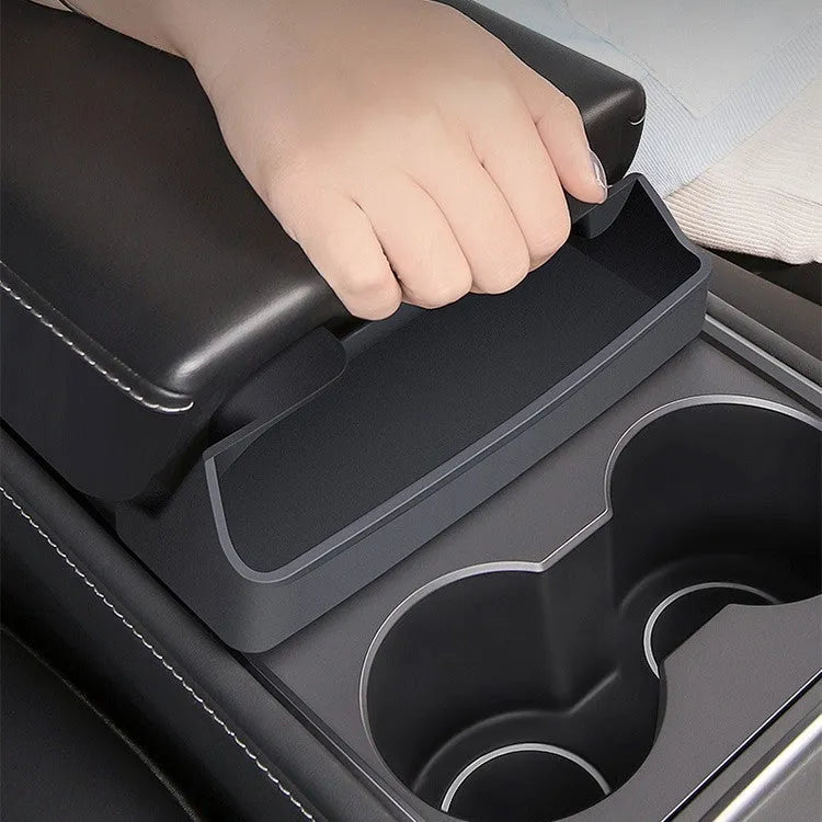 Black silicone glasses case for Tesla Model 3/Y central armrest box with nano adhesive pad