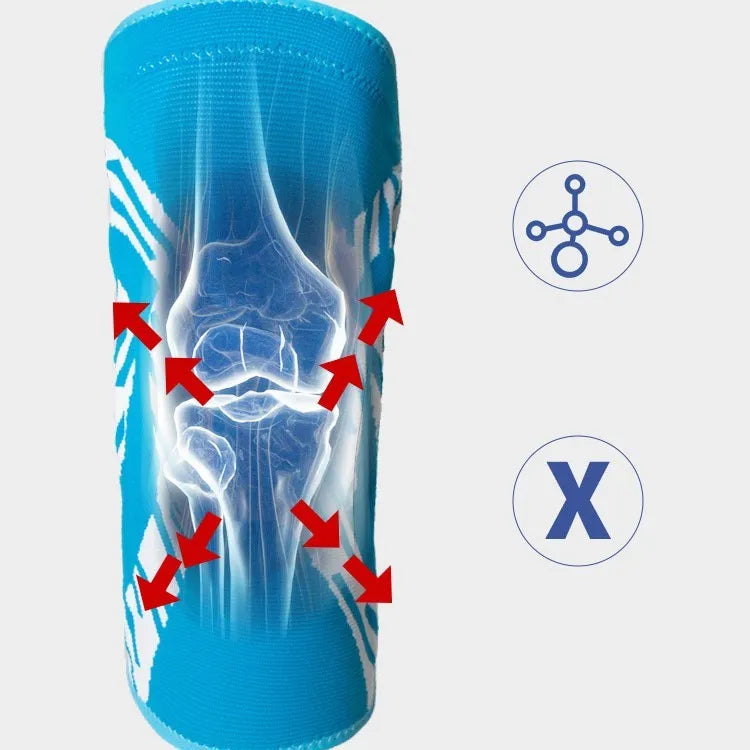 Men's black nylon basketball knee pad showing compression sleeve design for knee protection.