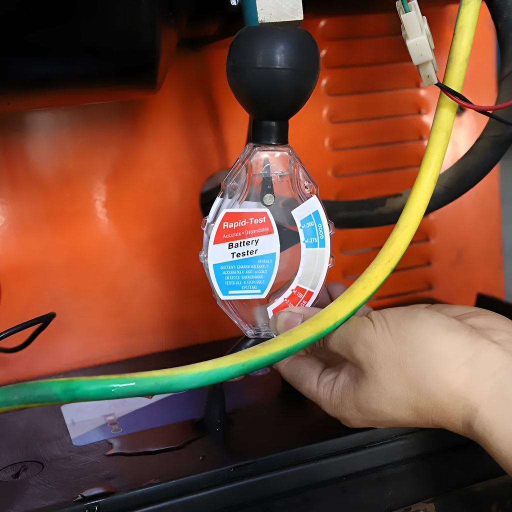 Suction electrolyte hydrometer tool for lead acid battery testing with measurement scale