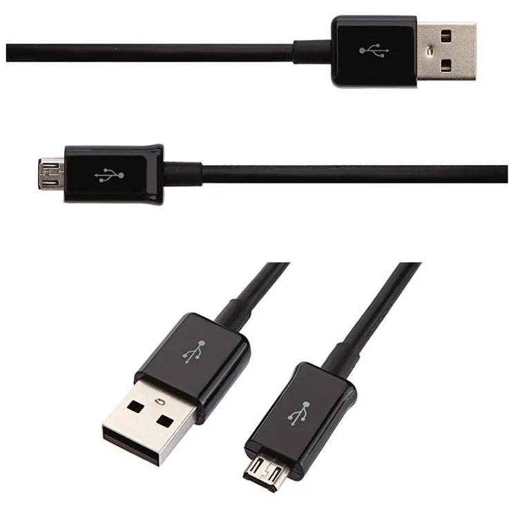 Black 1m Micro USB universal data cable with PVC wire for Android phones and tablets