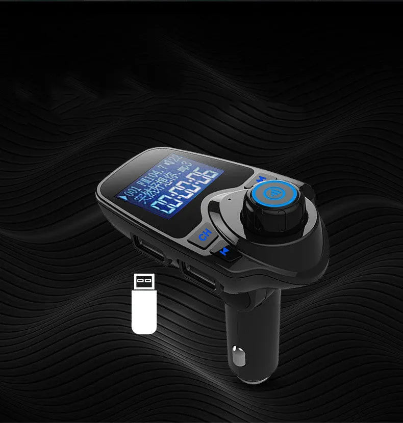 Black G7 car Bluetooth FM transmitter hands-free device with USB port and TF card slot