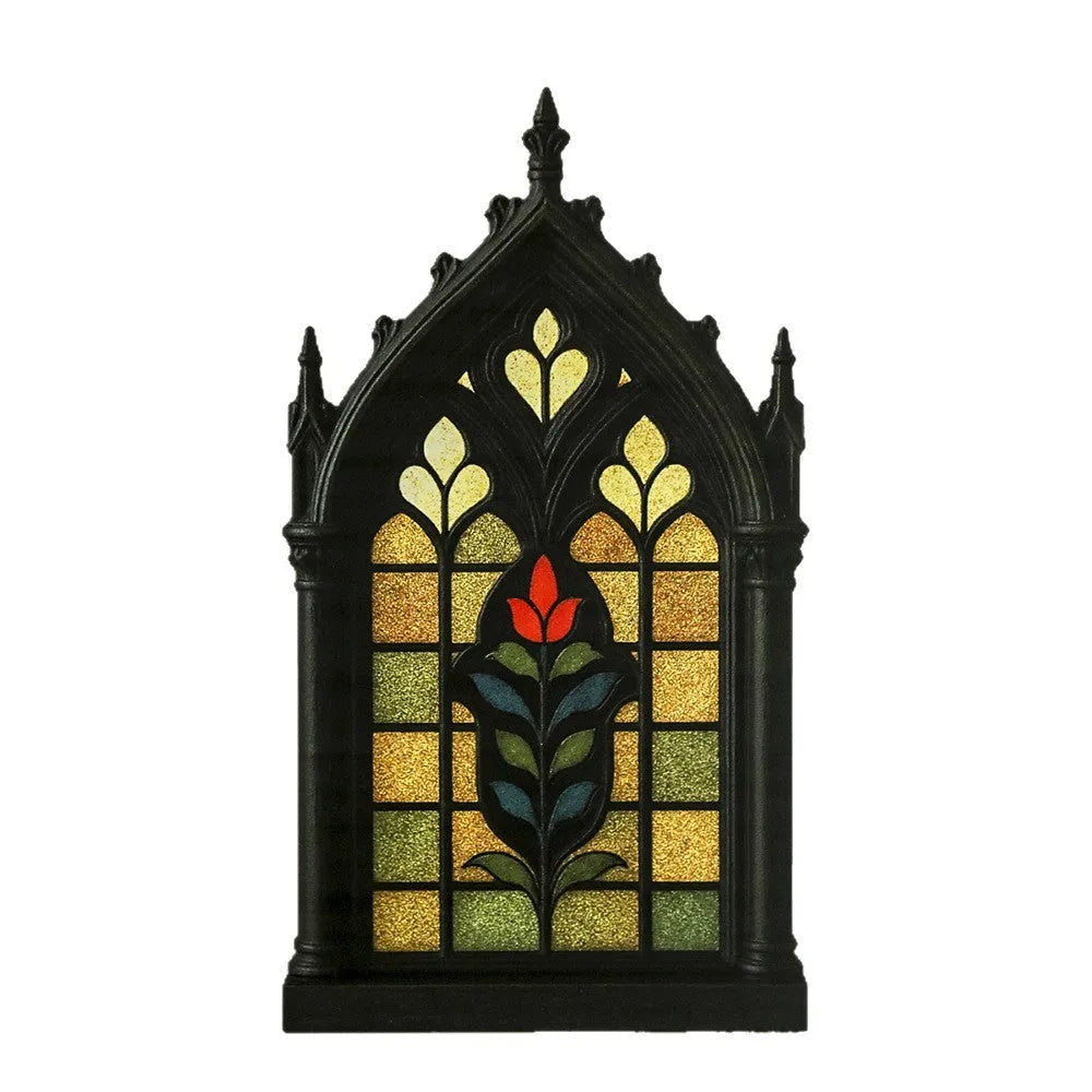 Black wooden gothic door frame wall mounted storage rack with three size options small medium large
