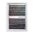 Large capacity false eyelash storage box measuring 13.7cm with mixed eyelashes inside