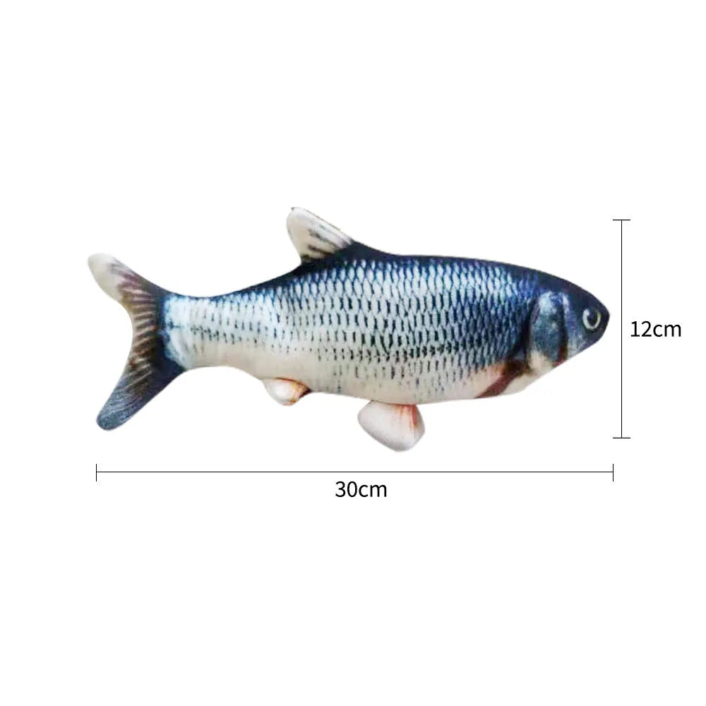 30cm multicolour electronic jumping fish cat toy with USB charging cable