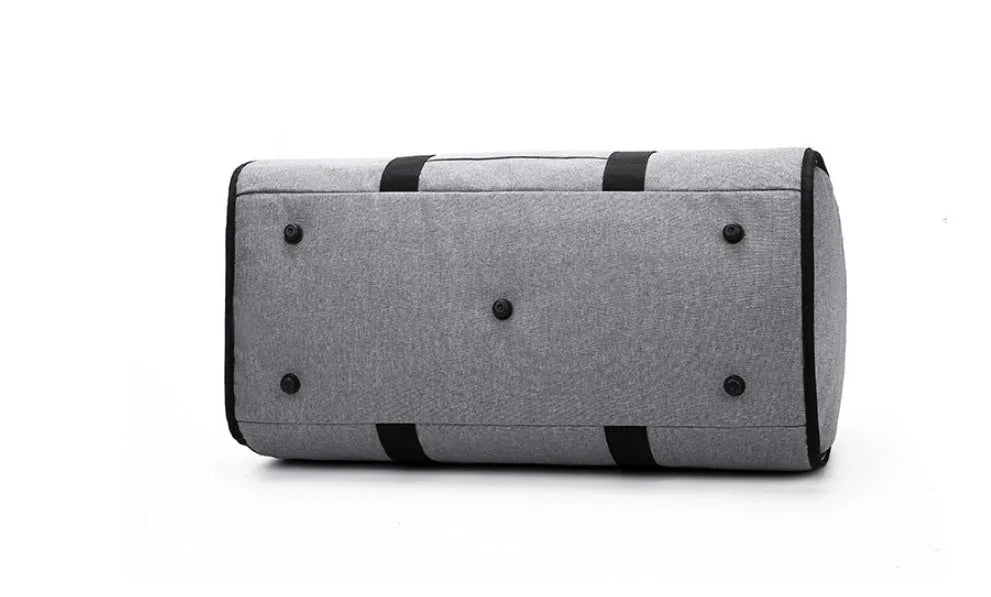 Cylinder-shaped travel bag in Oxford cloth with zipper opening and internal pocket
