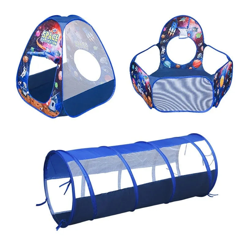 Underwater World three-in-one children's play tent with ball pool tunnel marine theme