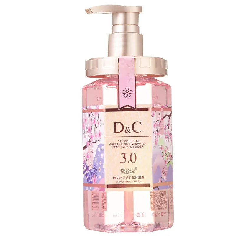 Sakura shampoo, conditioner, and shower gel set in three 500ml bottles